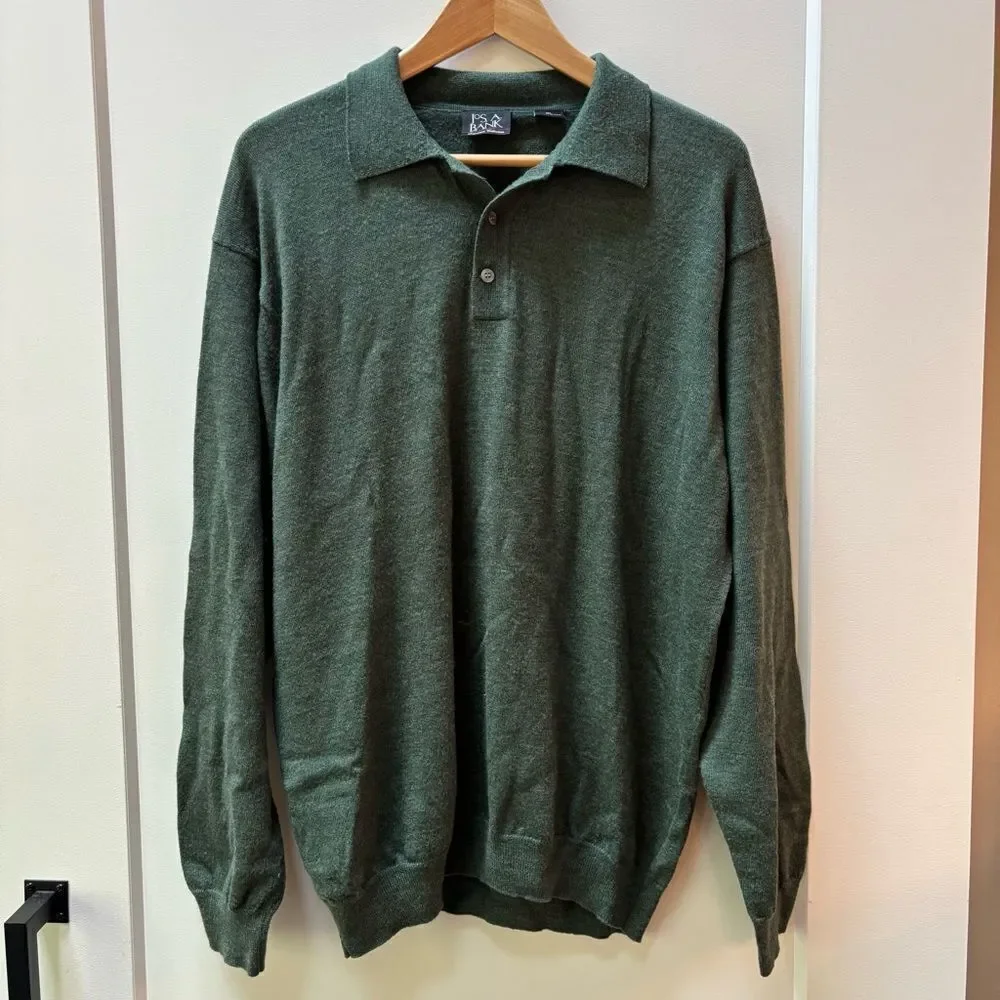 Jos. A. Bank Signature Collection Merino Wool Sweater – Forest Green (XL)